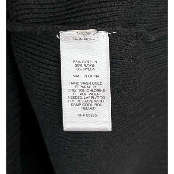 EXPRESS - Black Long Sleeve Deep V-Neck  Cotton Blend Sweater size Medium - Picture 5 of 6